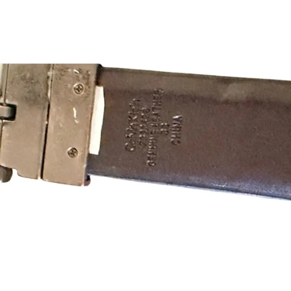 Calvin Klein Men’s Black Leather Belt Silver Tone Buckle Approx 42